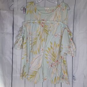 LC Lauren Conrad cold shoulder floral top